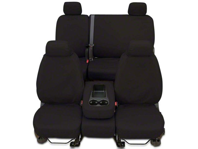 Covercraft Seat Saver Polycotton Custom Front Row Seat Covers; Charcoal (14-18 Sierra 1500 w/ Bucket Seats)