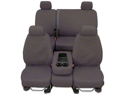 Covercraft Seat Saver Polycotton Custom Front Row Seat Covers; Gray (17-18 Sierra 1500 w/ Bench Seat)