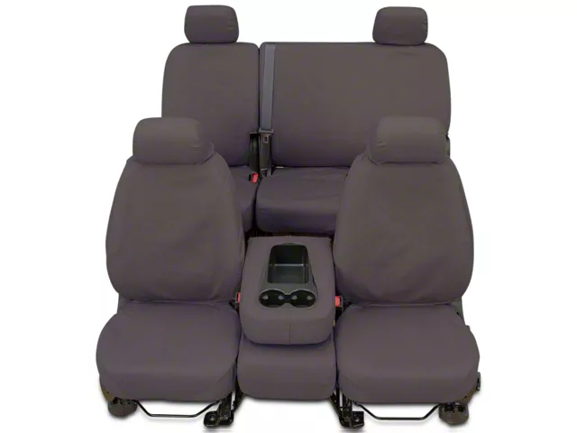 Covercraft Seat Saver Polycotton Custom Front Row Seat Covers; Gray (17-18 Sierra 1500 w/ Bench Seat)