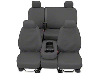 Covercraft Seat Saver Polycotton Custom Front Row Seat Covers; Gray (17-18 Silverado 1500 w/ Bench Seat)