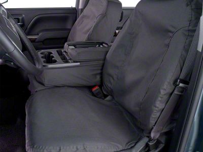 Covercraft Seat Saver Polycotton Custom Front Row Seat Covers; Gray (17-18 Sierra 1500 w/ Bucket Seats)