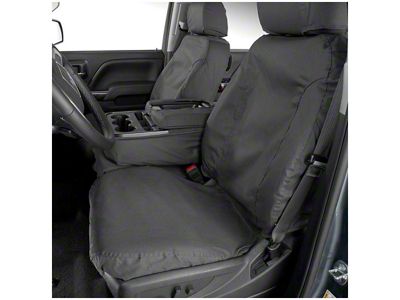 Covercraft Seat Saver Polycotton Custom Front Row Seat Covers; Gray (17-18 Silverado 1500 w/ Bucket Seats)