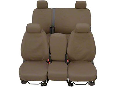 Covercraft Seat Saver Waterproof Polyester Custom Front Row Seat Covers; Taupe (10-12 RAM 1500 Big Horn, Outdoorsman, SLT, ST, Tradesman & TRX w/ Bucket Seats)