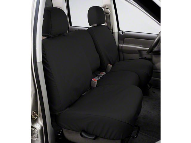 Covercraft Seat Saver Polycotton Custom Second Row Seat Cover; Charcoal (19-24 RAM 1500 Crew Cab w/ 40/60 Split Bench Seat & Fold-Down Armrest w/o Lid)