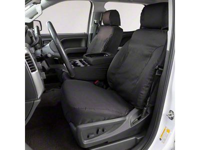 Covercraft Seat Saver Polycotton Custom Front Row Seat Covers; Charcoal (06-09 RAM 3500 w/ Bucket Seats)