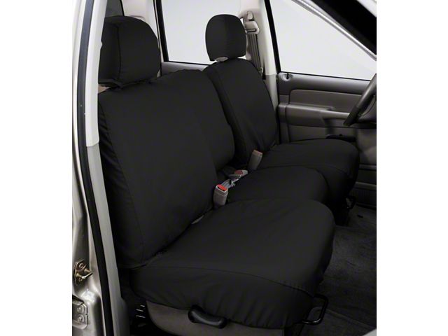 Covercraft Seat Saver Polycotton Custom Front Row Seat Covers; Charcoal (19-24 RAM 3500 w/ Bench Seat)