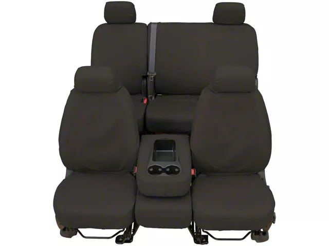 Covercraft Seat Saver Waterproof Polyester Custom Second Row Seat Cover; Gray (11-24 RAM 3500 Crew Cab w/ Rear 40/60 Split Bench Seat & Fold-Down Armrest)