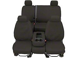 Covercraft Seat Saver Waterproof Polyester Custom Front Row Seat Covers; Gray (17-19 Sierra 2500 HD w/ Bench Seat & Fold-Down Center Console w/ a Lid/Cupholder & Center Seat Bottom Storage)