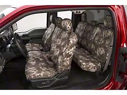 Covercraft Seat Saver Prym1 Custom Front Row Seat Covers; Multi-Purpose Camo (20-24 Sierra 3500 HD w/ Bench Seat & Fold-Down Console w/ Lid & w/o Under Center Seat Storage)