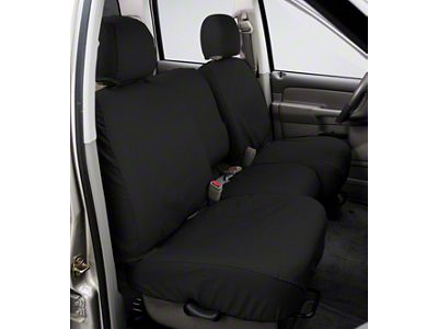 Covercraft Seat Saver Polycotton Custom Second Row Seat Cover; Charcoal (20-24 Sierra 3500 HD Double Cab, Crew Cab w/ 60/40 Split Cushion Bench Seat & w/o Fold-Down Armrest)
