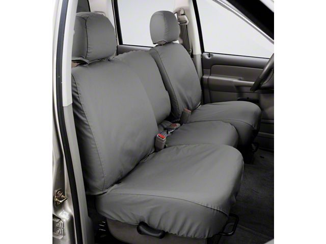 Covercraft Seat Saver Polycotton Custom Second Row Seat Cover; Gray (19-24 F-250 Super Duty SuperCrew w/o Fold-Down Armrest)