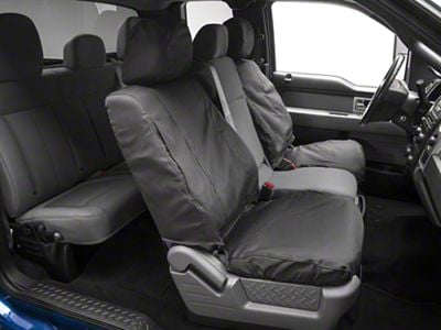 Covercraft Seat Saver Polycotton Custom Front Row Seat Covers; Charcoal (09-14 F-150 w/ Bucket Seats)