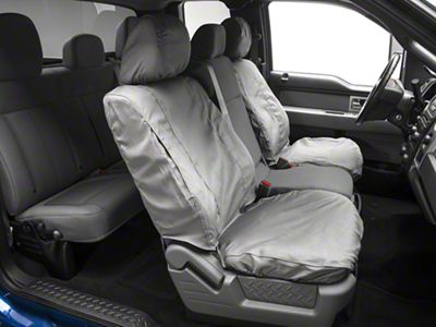 Covercraft Seat Saver Polycotton Custom Front Row Seat Covers; Gray (09-14 F-150 w/ Bucket Seats)
