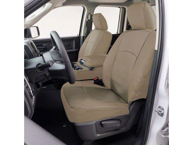 Covercraft Precision Fit Seat Covers Endura Custom Front Row Seat Covers; Tan (14-18 Sierra 1500 w/ Bench Seat)