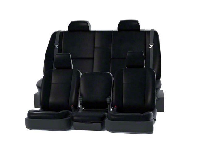Covercraft Precision Fit Seat Covers Leatherette Custom Front Row Seat Covers; Black (16-18 Sierra 1500 w/ Bucket Seats)