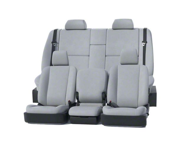 Covercraft Precision Fit Seat Covers Leatherette Custom Front Row Seat Covers; Light Gray (03-06 Sierra 1500 w/ Bench Seat)