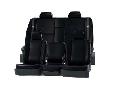 Covercraft Precision Fit Seat Covers Leatherette Custom Second Row Seat Cover; Black (19-25 Sierra 1500 Crew Cab)