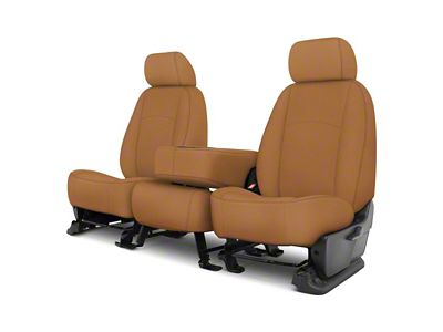 Covercraft SeatSaver Custom Front Seat Covers; Carhartt Brown (19-25 Sierra 1500 w/ Front Bench Seat & Fold-Down Console w/ Lid)