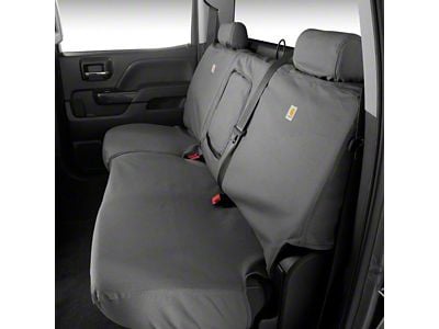 Covercraft SeatSaver Custom Second Row Seat Cover; Carhartt Gravel (19-24 Sierra 1500 Crew Cab w/o Fold-Down Armrest)
