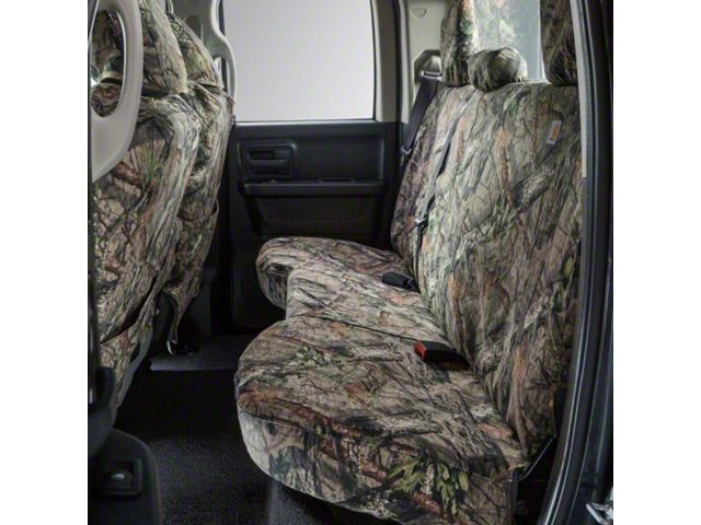 Covercraft SeatSaver Custom Front Seat Covers; Carhartt Mossy Oak Break-Up Country (19-24 Sierra 1500 w/ Front Bench Seat & Fold-Down Console w/ Lid)