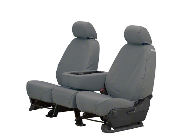Covercraft Seat Saver Polycotton Custom Front Row Seat Covers; Gray (19-24 Sierra 1500 w/ Bucket Seats)