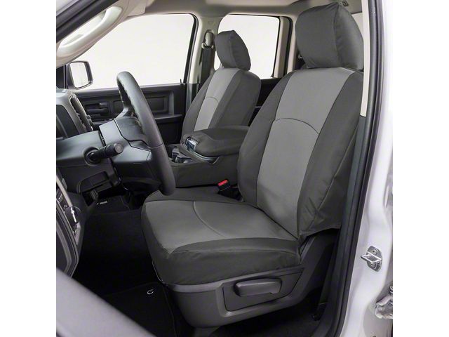 Covercraft Precision Fit Seat Covers Endura Custom Front Row Seat Covers; Silver/Charcoal (15-19 Sierra 2500 HD w/ Bench Seat)