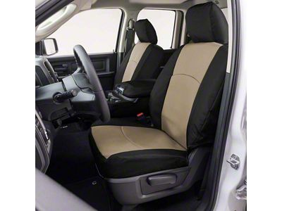 Covercraft Precision Fit Seat Covers Endura Custom Front Row Seat Covers; Tan/Black (2015 Sierra 2500 HD w/ Bucket Seats)