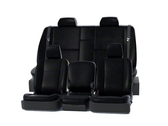 Covercraft Precision Fit Seat Covers Leatherette Custom Front Row Seat Covers; Black (07-14 Sierra 2500 HD w/ Bench Seat)