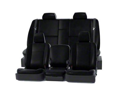 Covercraft Precision Fit Seat Covers Leatherette Custom Front Row Seat Covers; Black (20-25 Sierra 2500 HD w/ Bench Seat)