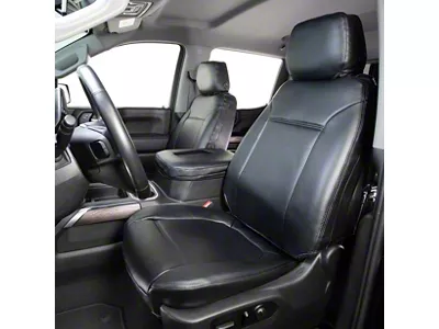 Covercraft Precision Fit Seat Covers Leatherette Custom Front Row Seat Covers; Black (01-02 Sierra 2500 HD w/ Bucket Seats)