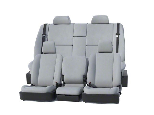 Covercraft Precision Fit Seat Covers Leatherette Custom Front Row Seat Covers; Light Gray (07-14 Sierra 2500 HD w/ Bench Seat)