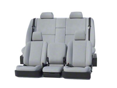 Covercraft Precision Fit Seat Covers Leatherette Custom Front Row Seat Covers; Light Gray (20-25 Sierra 2500 HD w/ Bench Seat)