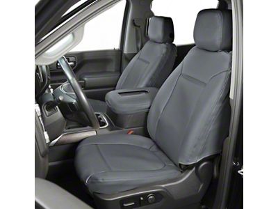 Covercraft Precision Fit Seat Covers Leatherette Custom Front Row Seat Covers; Medium Gray (03-06 Sierra 2500 HD w/ Bench Seat)