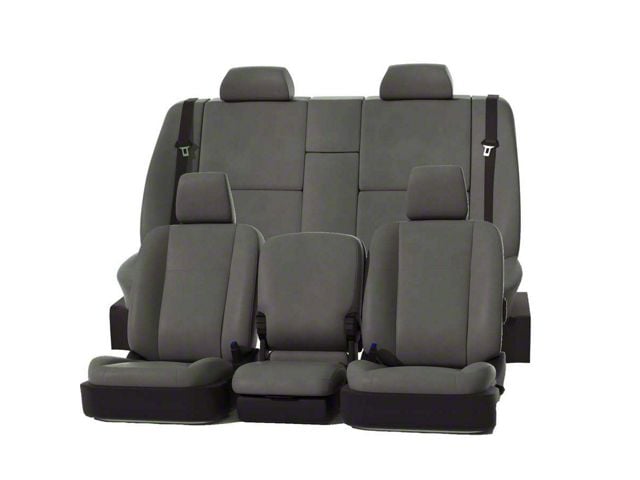 Covercraft Precision Fit Seat Covers Leatherette Custom Second Row Seat Cover; Stone (07-14 Sierra 2500 HD Crew Cab)