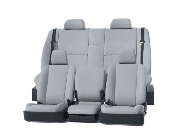 Covercraft Precision Fit Seat Covers Leatherette Custom Front Row Seat Covers; Light Gray (2015 Sierra 3500 HD w/ Bucket Seats)