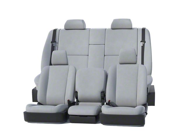 Covercraft Precision Fit Seat Covers Leatherette Custom Front Row Seat Covers; Light Gray (07-14 Sierra 3500 HD w/ Bench Seat)
