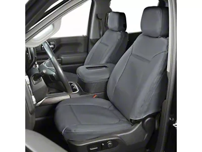 Covercraft Precision Fit Seat Covers Leatherette Custom Front Row Seat Covers; Medium Gray (03-06 Sierra 3500 HD w/ Bench Seat)