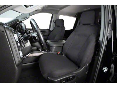 Covercraft Seat Saver Polycotton Custom Front Row Seat Covers; Charcoal (15-16 Sierra 3500 HD w/ Bucket Seats)