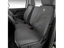 Covercraft SeatSaver Custom Front Seat Covers; Carhartt Gravel (20-26 Sierra 3500 HD w/ Front Bench Seat & Fold-Down Console w/ Lid)