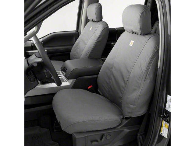 Covercraft SeatSaver Custom Front Seat Covers; Carhartt Gravel (20-24 Sierra 3500 HD w/ Front Bucket Seats)