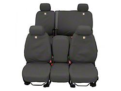 Covercraft SeatSaver Custom Second Row Seat Cover; Carhartt Gravel (20-26 Sierra 3500 HD Crew Cab w/ Fold-Down Armrest)