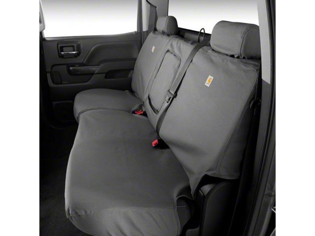 Covercraft SeatSaver Custom Second Row Seat Cover; Carhartt Gravel (20-24 Sierra 3500 HD Crew Cab w/o Fold-Down Armrest)
