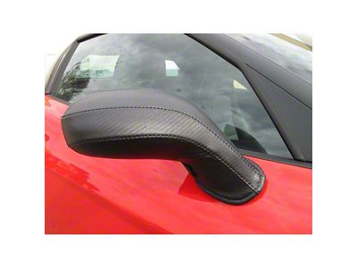 Covercraft Colgan Custom Mirror Bra; Carbon Fiber (19-24 Silverado 1500 w/ Mirror Turn Signal Light)