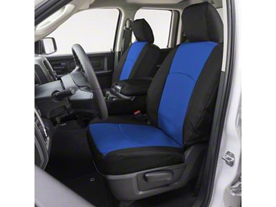 Covercraft Precision Fit Seat Covers Endura Custom Front Row Seat Covers; Blue/Black (14-18 Silverado 1500 w/ Bench Seat)