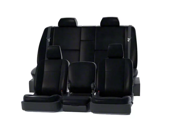 Covercraft Precision Fit Seat Covers Leatherette Custom Front Row Seat Covers; Black (03-06 Silverado 1500 w/ Bench Seat)