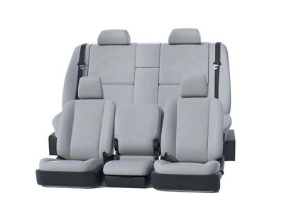 Covercraft Precision Fit Seat Covers Leatherette Custom Second Row Seat Cover; Light Gray (14-18 Silverado 1500 Crew Cab)