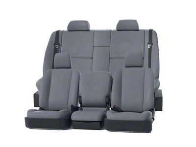 Covercraft Precision Fit Seat Covers Leatherette Custom Second Row Seat Cover; Medium Gray (14-18 Silverado 1500 Crew Cab)