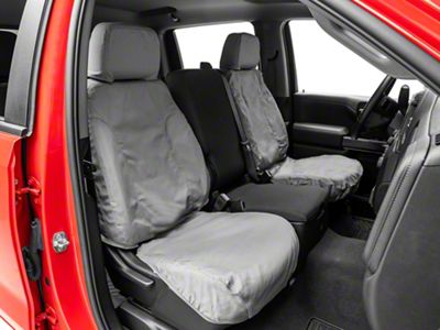 Covercraft Seat Saver Polycotton Custom Front Row Seat Covers; Gray (19-21 Silverado 1500 w/ Bucket Seats; 2022 Silverado 1500 LTD w/ Bucket Seats)