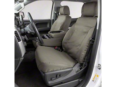 Covercraft Seat Saver Polycotton Custom Front Row Seat Covers; Misty Gray (19-24 Silverado 1500 w/ Bucket Seats)
