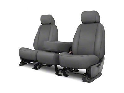 Covercraft Carhartt PrecisionFit Custom Front Row Seat Covers; Gravel (19-24 Silverado 1500 w/ Front Bench Seat & Center Armrest)